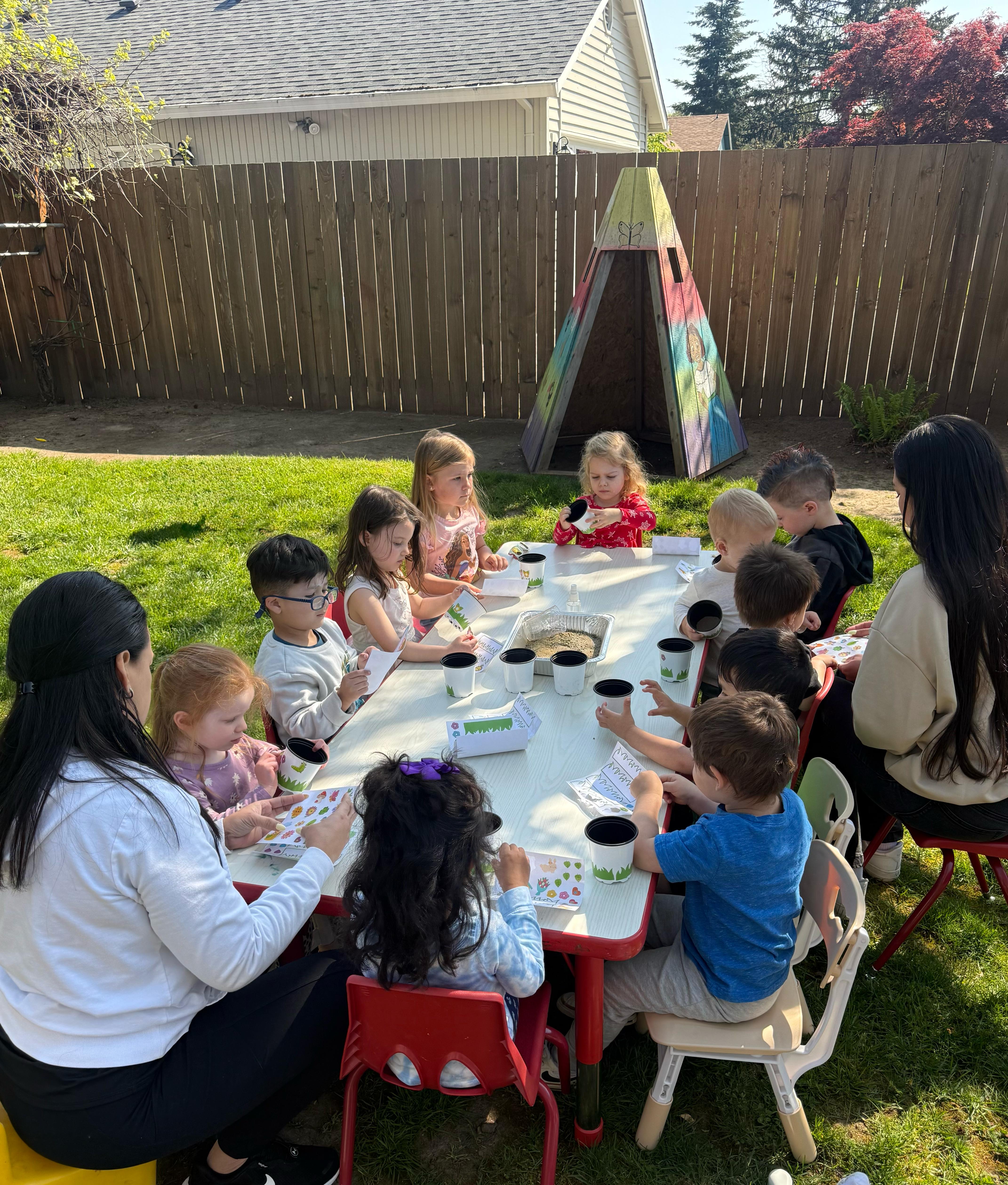 Children playing and learning