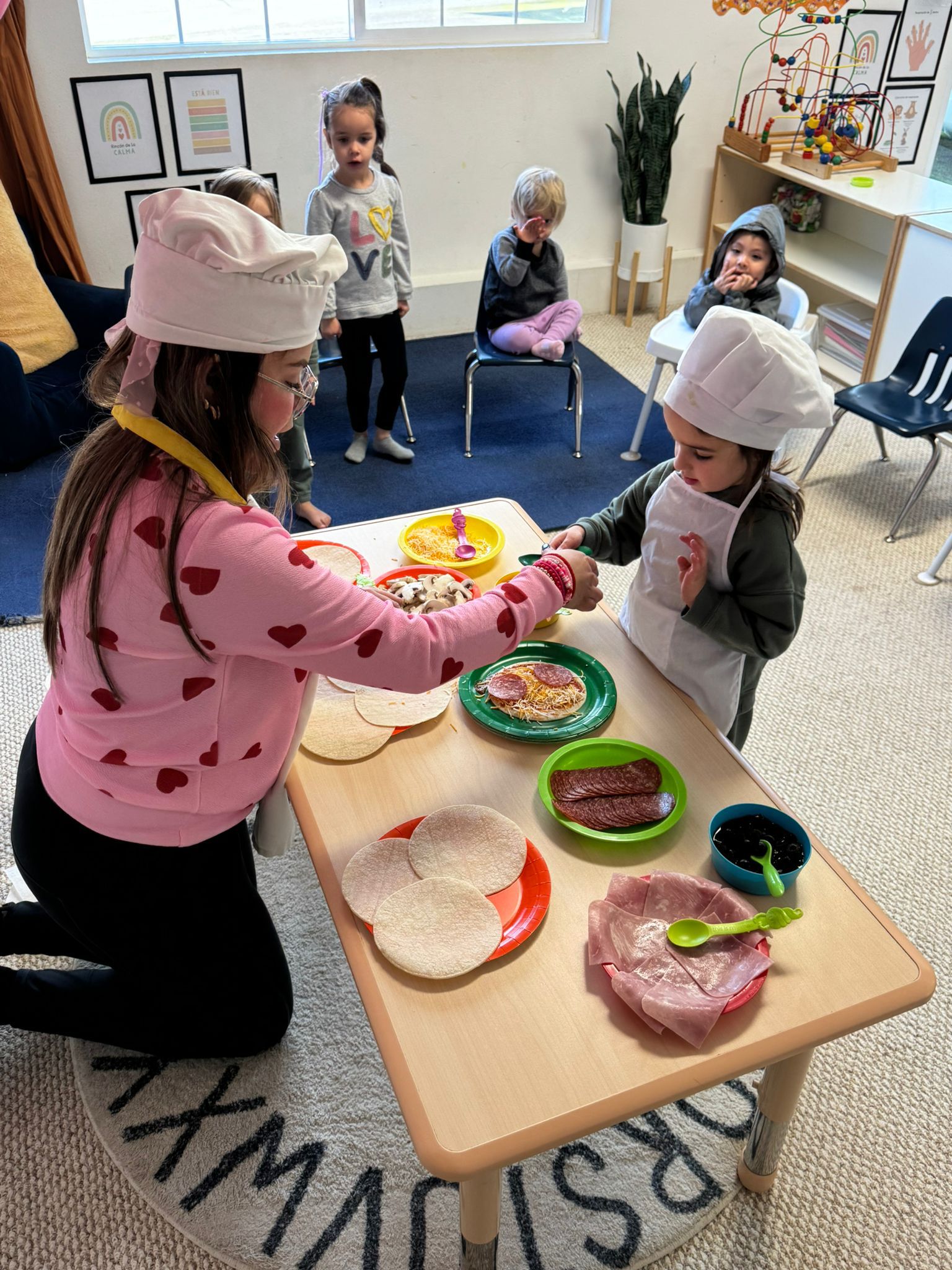 Kids cooking together